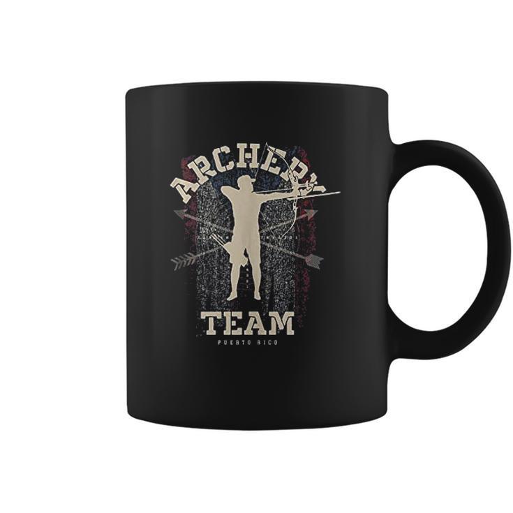 Puerto Rico Archery Team Sports Puerto Rican Flag Bow Coffee Mug