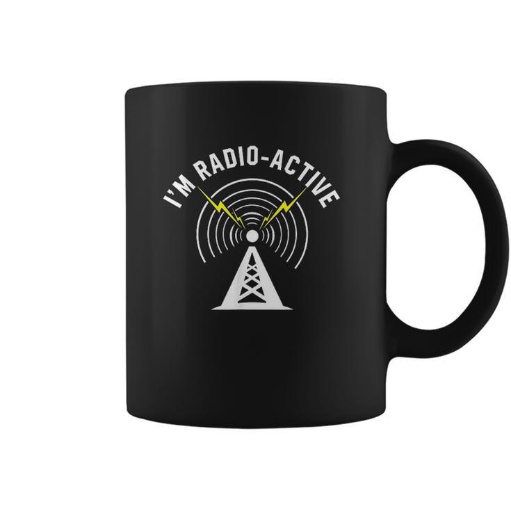 I Am Radio Active With Tower Antenna Funny Ham Radio Coffee Mug