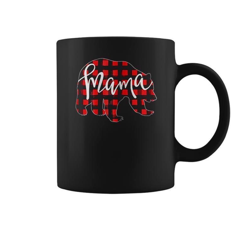 Red Plaid Mama Bear Buffalo Mom Coffee Mug