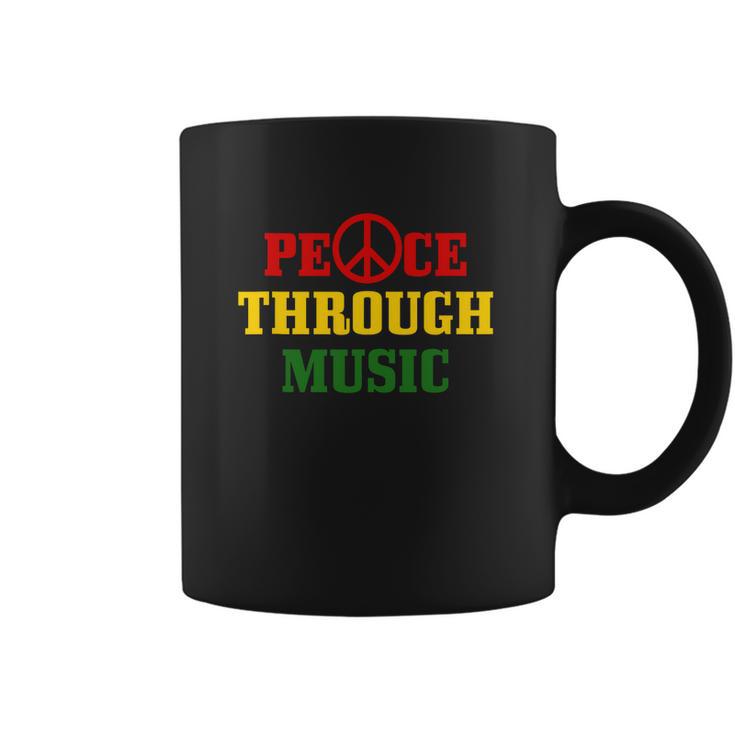 Reggae Music Peace Through Music Rastafari Rasta Geschenk Coffee Mug