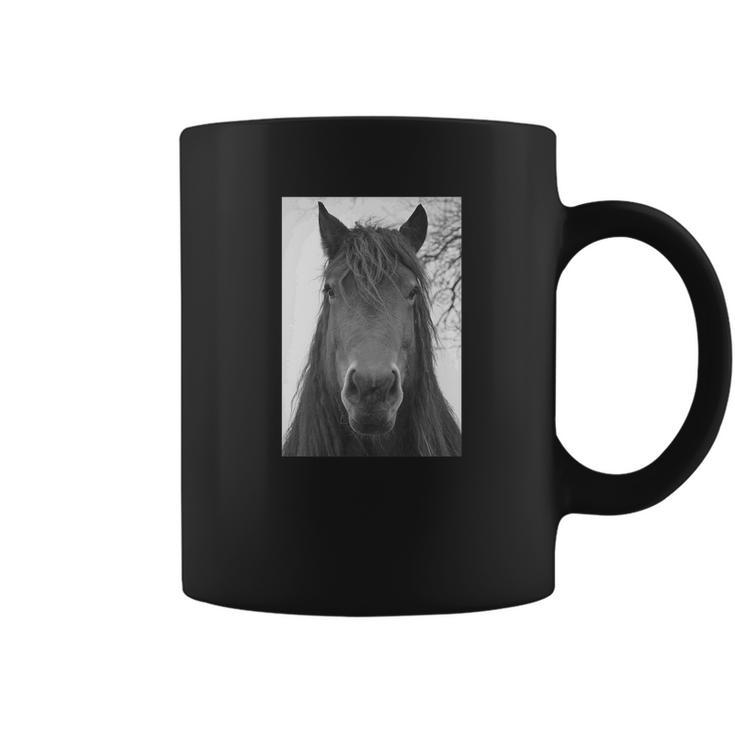 Retro Graphic Horse Head Mono Picture Coffee Mug