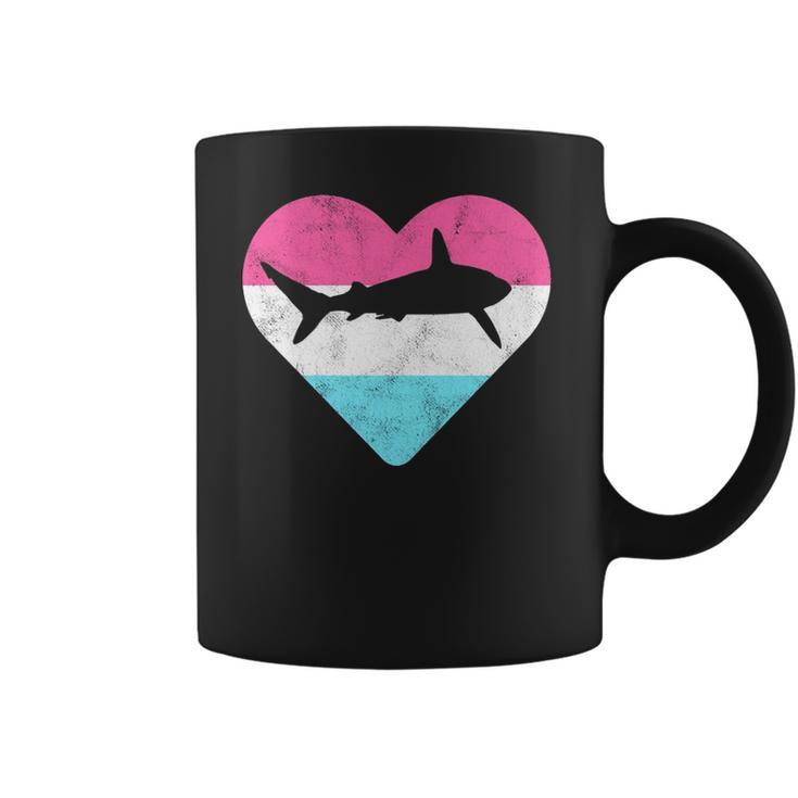 Retro Vintage Mako Shark Heart Gift Coffee Mug