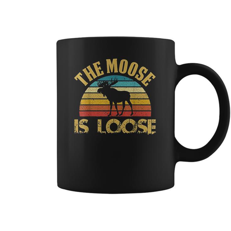 Retro Vintage Moose Is Loose Funny Moose Lover Coffee Mug