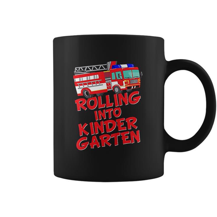 Rolling Into Kindergarten Back To School Fire Truck Fireman Coffee Mug