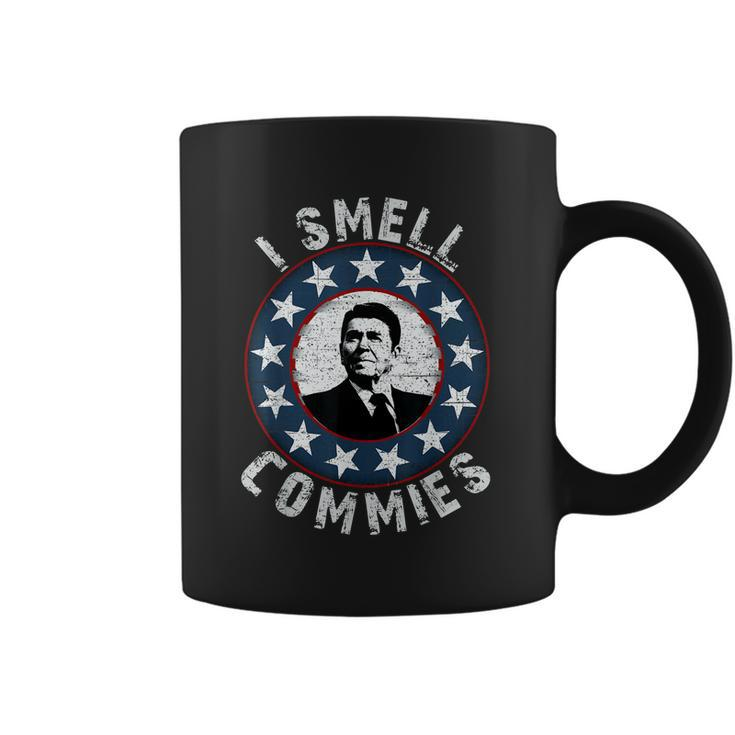 Ronald Reagan I Smell Commies Retro Vintage Political Humor Coffee Mug