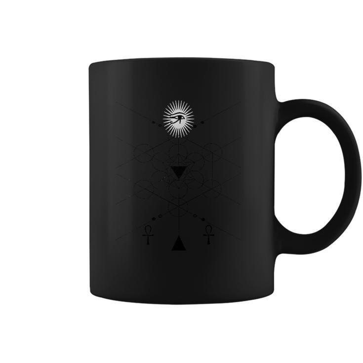 Sacred Geometry Egyptian Science Metatron Cube Art Coffee Mug