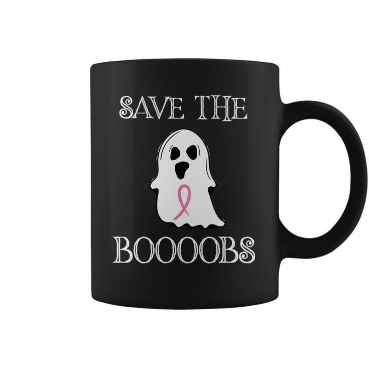 Save The Boooobs Breast Cancer Halloween Ghost Coffee Mug