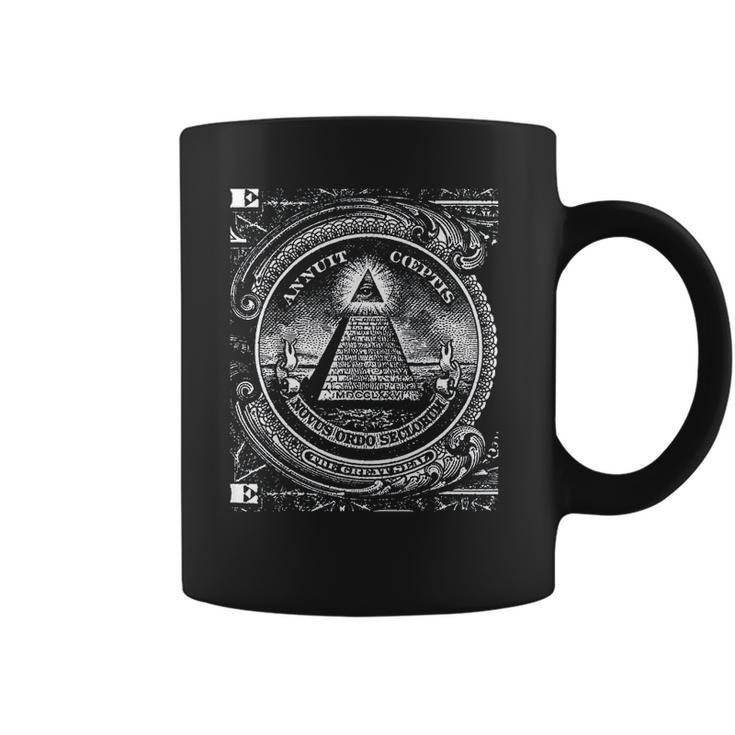 All Seeing Eye Illuminati Dollar Bill Funny Coffee Mug