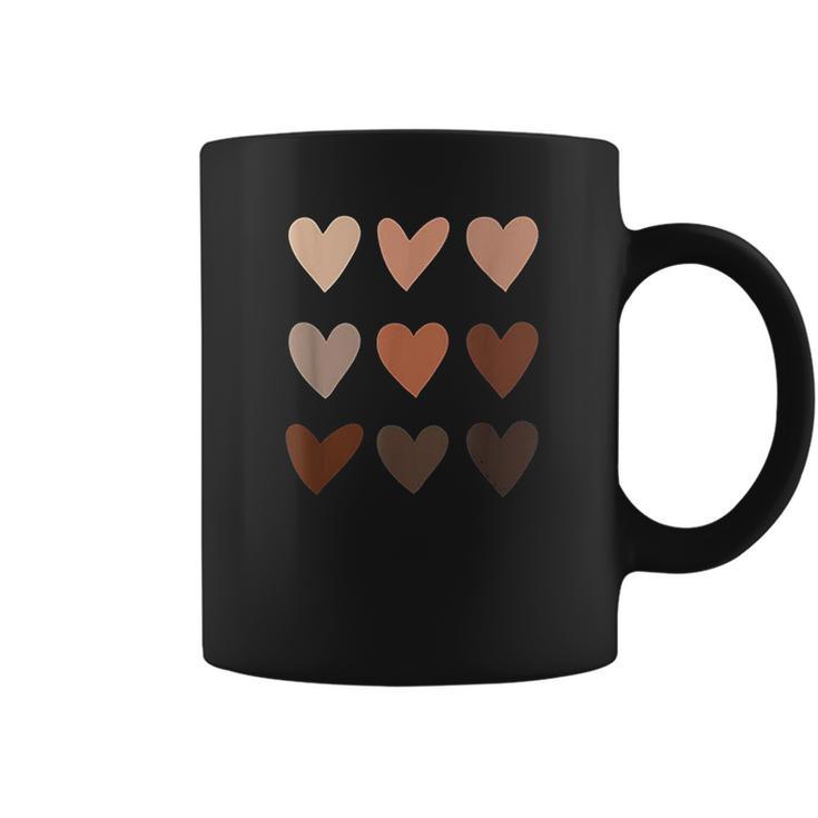 Skin Tone Hearts Black History Month No Skin Tone Melanin Coffee Mug