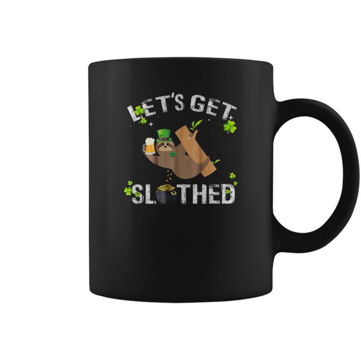 Lets Get Slothed Shamrocked Sloth Paddy Day Coffee Mug