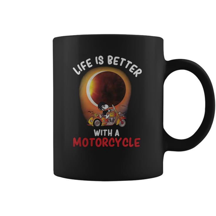 Snoopy With Motorcycle Coffee Mug