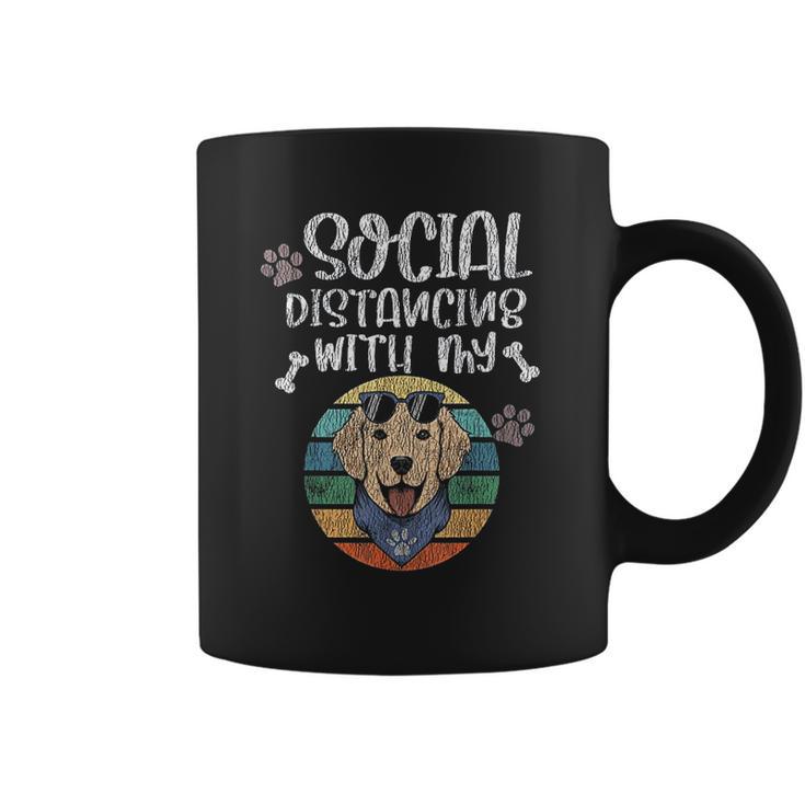 Social Distancing With My Dog Golden Retriever Coffee Mug