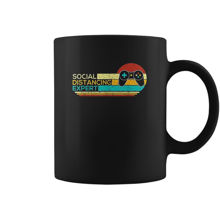 Social Distancing Expert Funny Gaming Vintage Video Gamer Coffee Mug