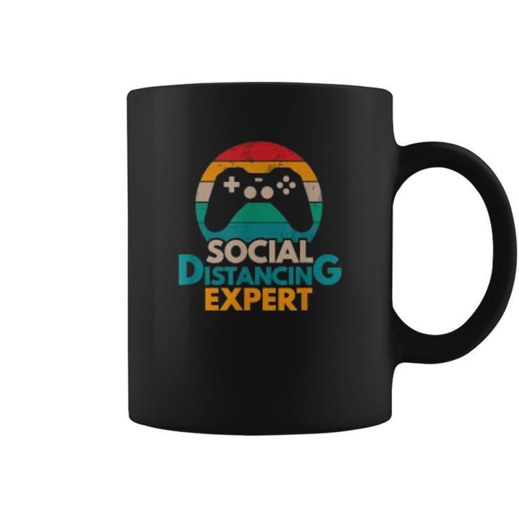 Social Distancing Expert Gaming Vintage Video Gamer Gift Coffee Mug