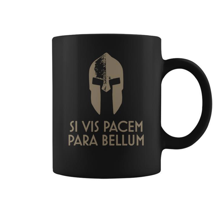 Spartan Helm Latin Motto Si Vis Pacem Para Bellum T-Shirt Coffee Mug