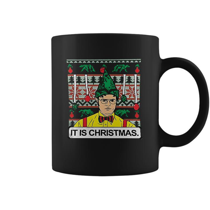 Spirit Forged Apparel Dwight It Is Christmas Ugly Mens Coffee Mug