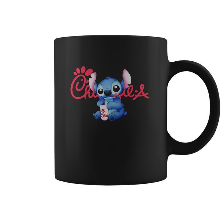 Stitch Drinking Coffee Mug