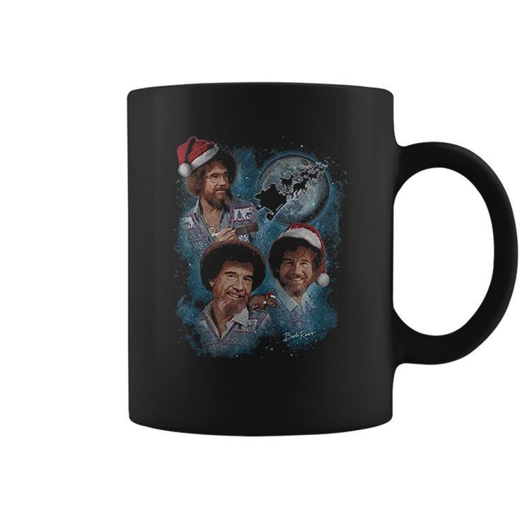 Teelocity 3 Bob Ross Moon Christmas Graphic Coffee Mug