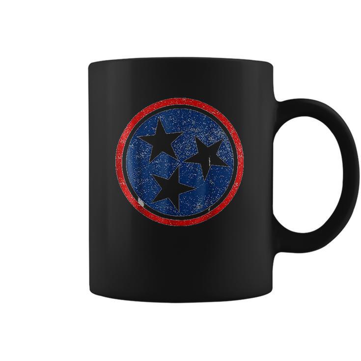 Tennessee Volunteer State  Distressed Tristar Flag Coffee Mug