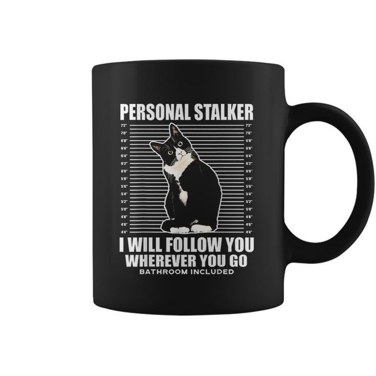 Tuxedo Cat Personal Stalker Funny Cat Kitten Lovers Gift Coffee Mug