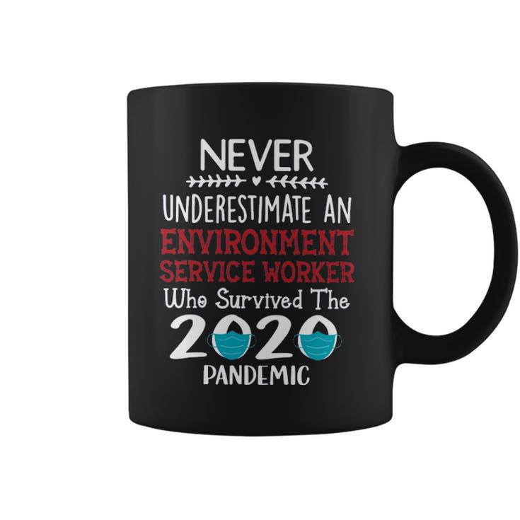 Never Underestimate Who Survived The Pandemic Environment Service Worker Coffee Mug