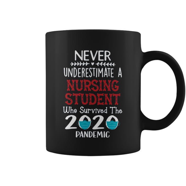 Never Underestimate Who Survived The Pandemic Nursing Student Coffee Mug