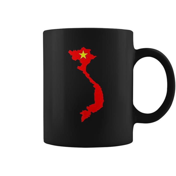 Vietnam Country Map With Vietnamese Flag Coffee Mug