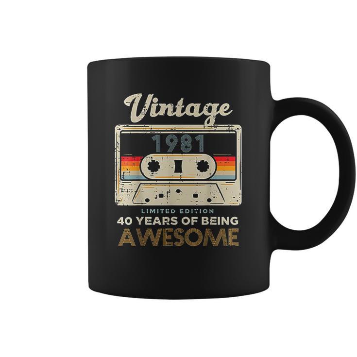 Vintage 1981 Cassette Tape 40 Awesome 40Th Birthday Gift Coffee Mug