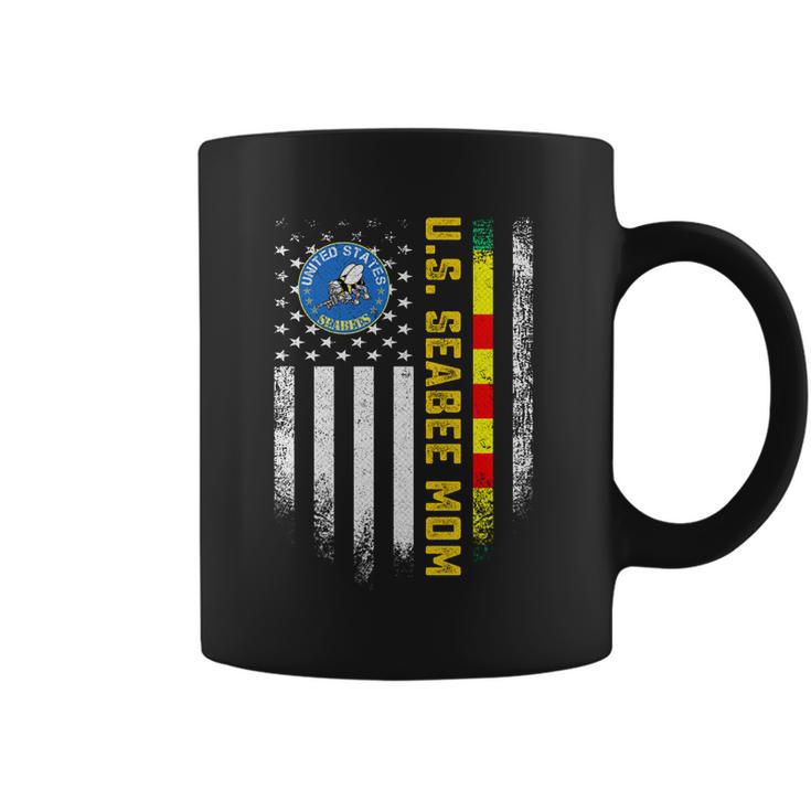 Vintage American Flag Proud Us Seabee Vietnam Veteran Mom Gift Graphic Design Printed Casual Daily Basic V2 Coffee Mug