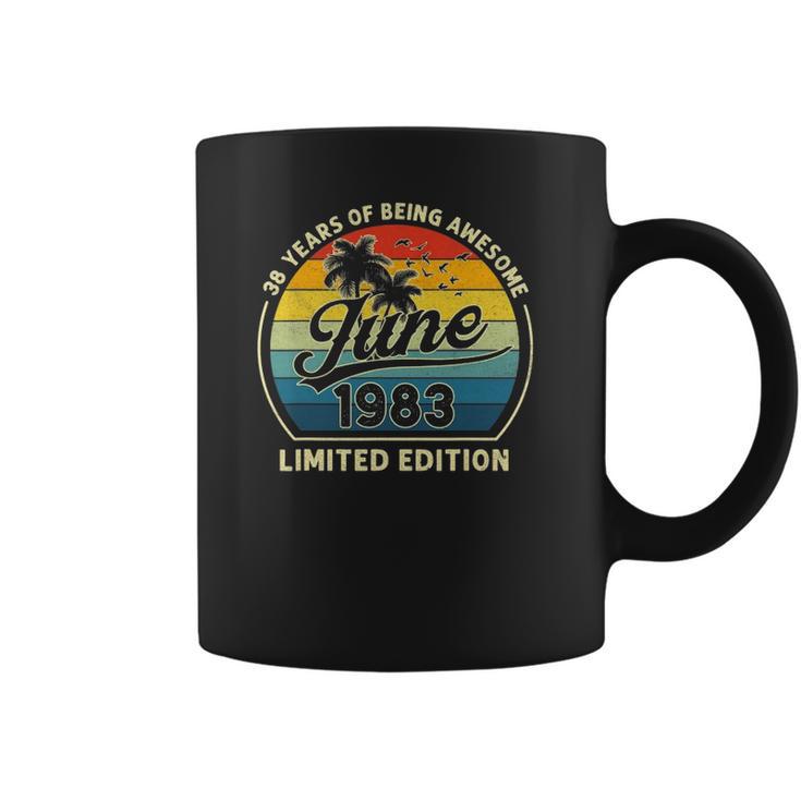 Vintage Born In June 1983 Retro 38 Years Old 38Th Birthday Coffee Mug