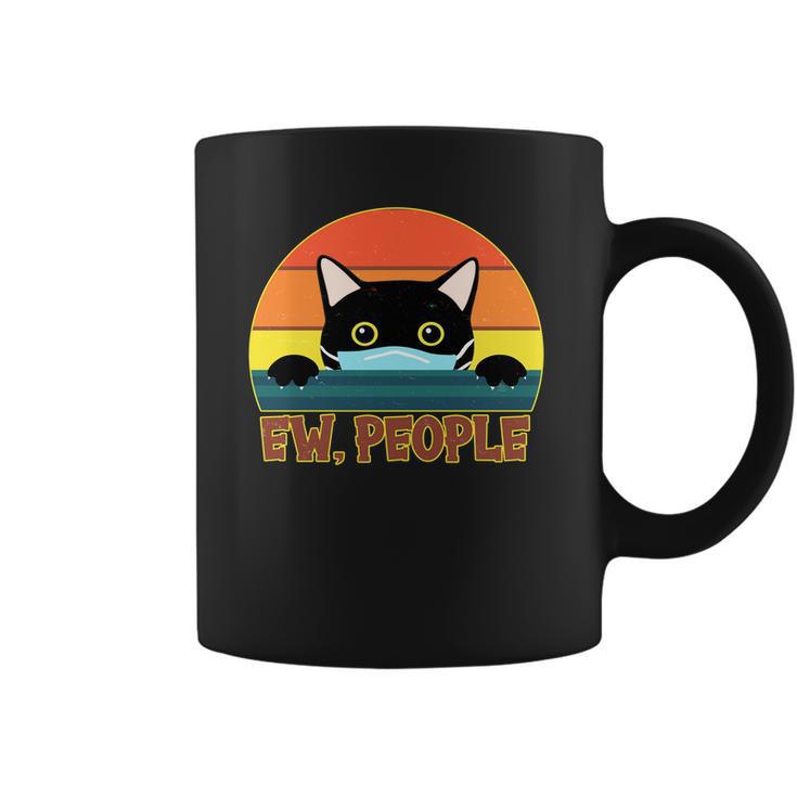 Vintage Ew People Social Distancing Mask Cat  Graphic Design Printed Casual Daily Basic Coffee Mug