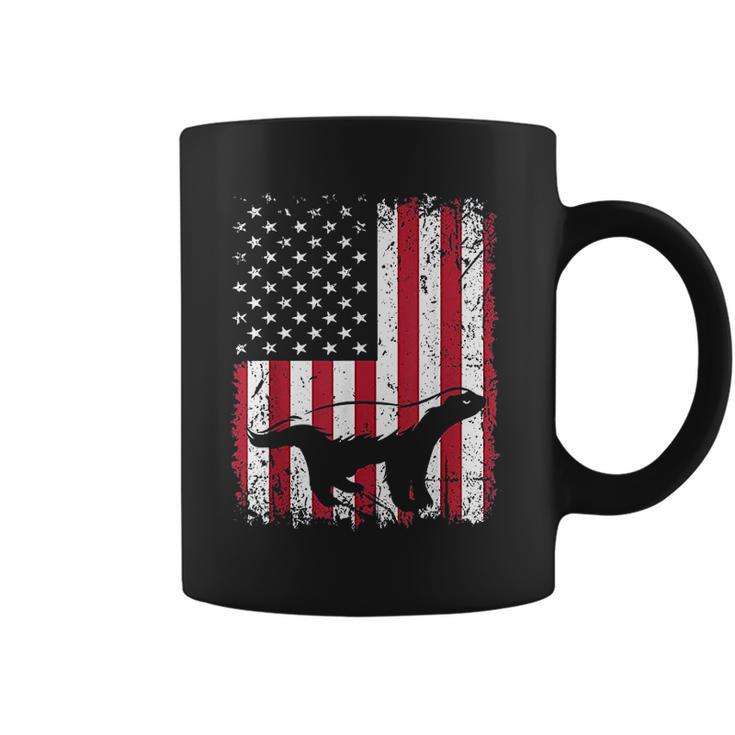 Vintage Honey Badger American Flag Animals Lover Coffee Mug