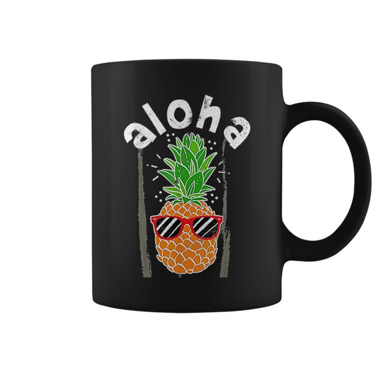 Vintage Pineapple Aloha Sunglasses Hawaiian Coffee Mug