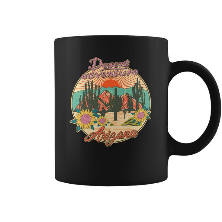 Vintage Retro Travel Arizona Desert Adventure Emblem Coffee Mug