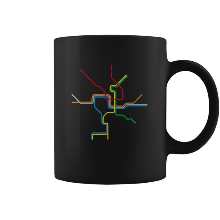 Washington Dc Metro Subway Map Shirt - Color Lines Coffee Mug