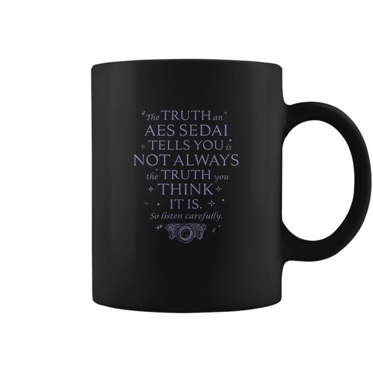 The Wheel Of Time Aes Sedai Truth Quote Blue Coffee Mug