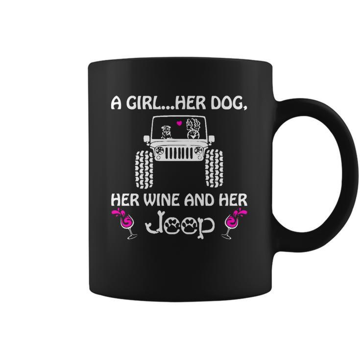 Her Wine And Her Jeep Coffee Mug