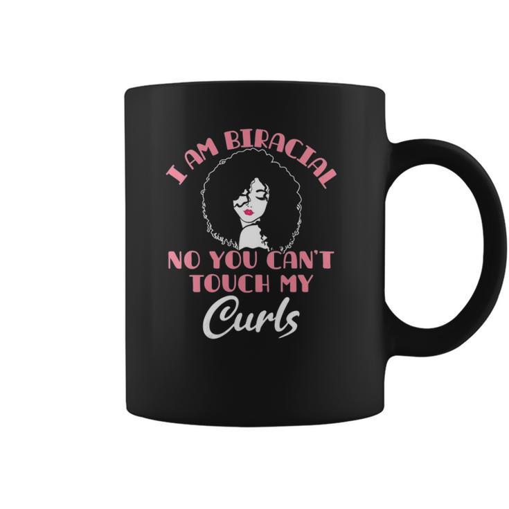 Womens I Am Biracial Funny Curls Mixed Race Girl Multiracial Ethnic V-Neck Coffee Mug