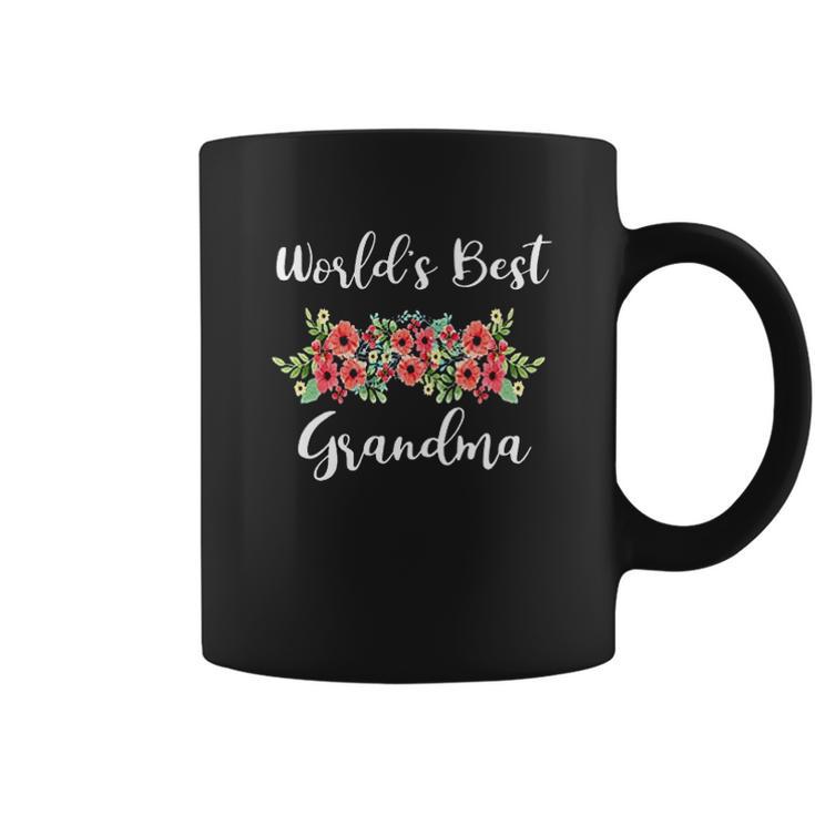 Worlds Best Grandma Flower Swag Grandma Gifts Coffee Mug