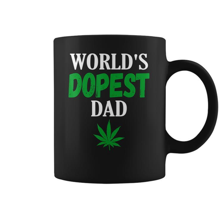 Worlds Dopest Dad Weed Marijuana Cannabis Funny Leaf T-Shirt Coffee Mug