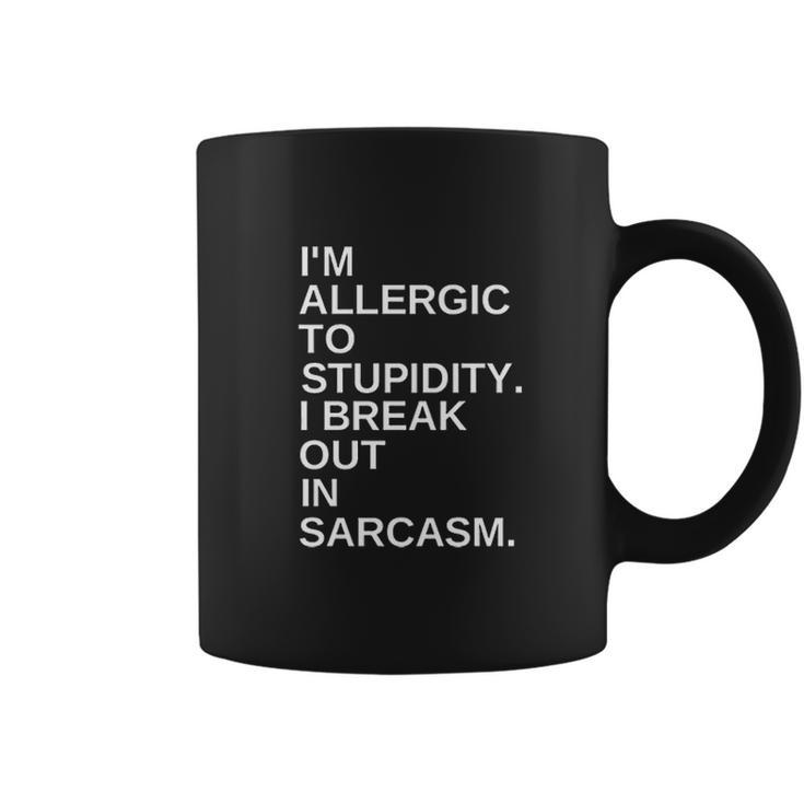 Yitan Women Graphic Im Allergic To Stupidity Funny Coffee Mug