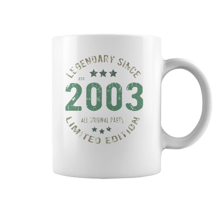 18 Years Old Bday Legend Since 2003 Vintage 18Th Birthday Coffee Mug