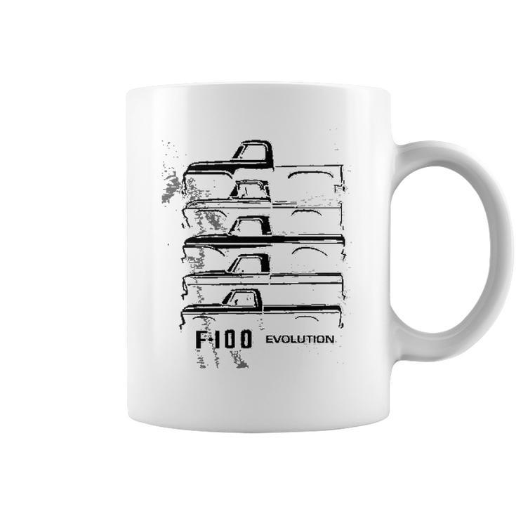 1953 To 1977 Ford F100 Pickup Truck Evolution Classic Outline Design Coffee Mug