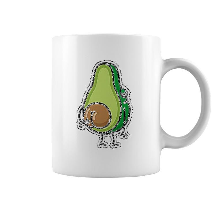 Avocado Seed Fat Funny Vegan Big Scratching Coffee Mug