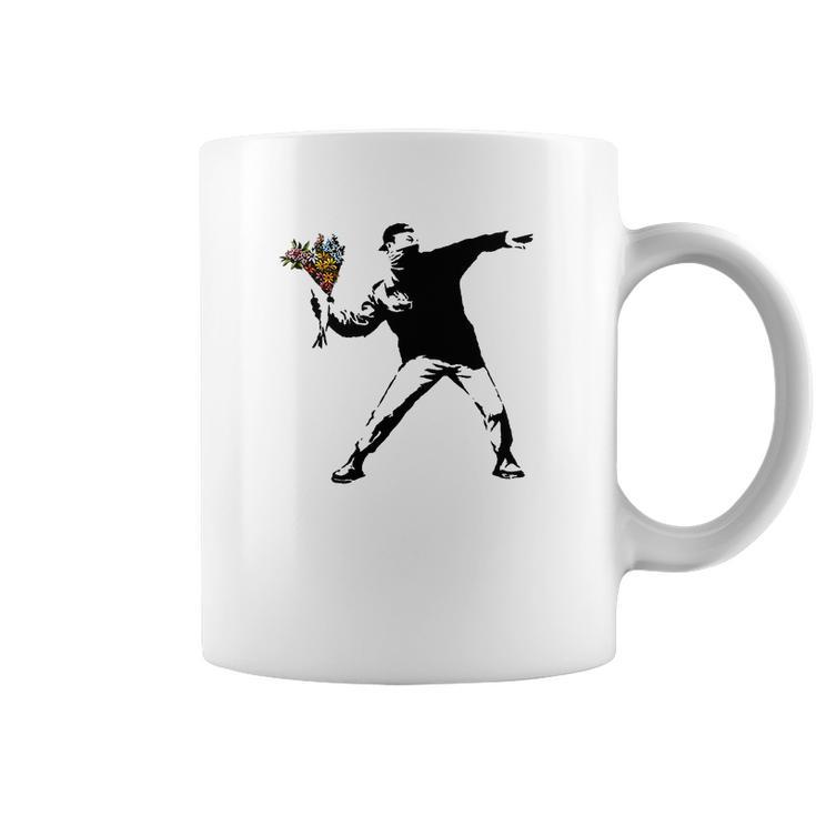 Banksy - Rage Flower Thrower Coffee Mug