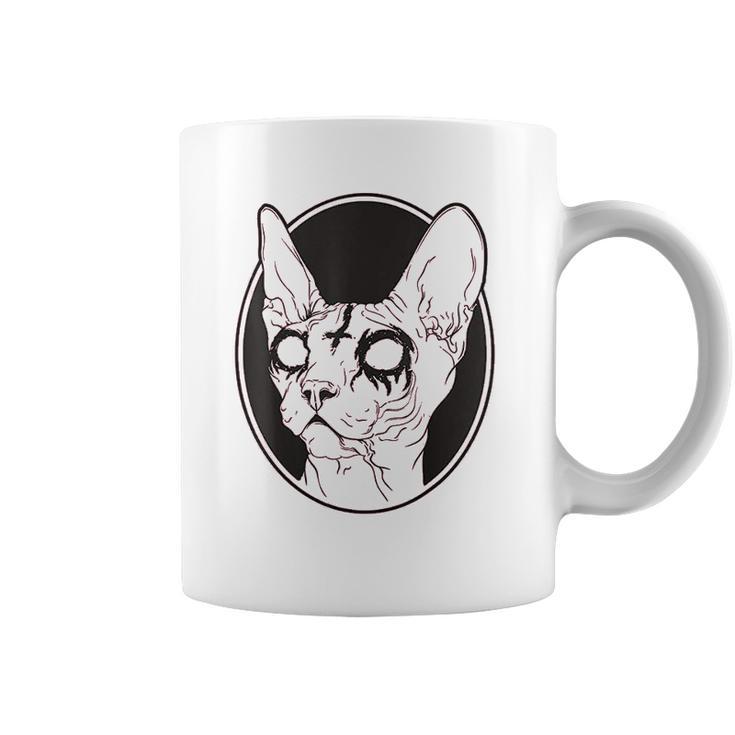 Black Metal Sphynx Cat I Pastel Goth And Death Metal Coffee Mug