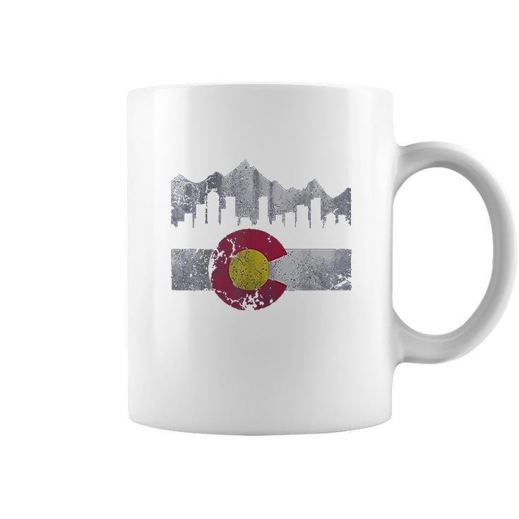 Colorado Flag Skyline Vintage Faded Home Love Vacation Coffee Mug