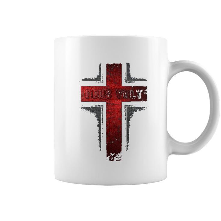 Deus Vult Knight Templar Vintage Coffee Mug