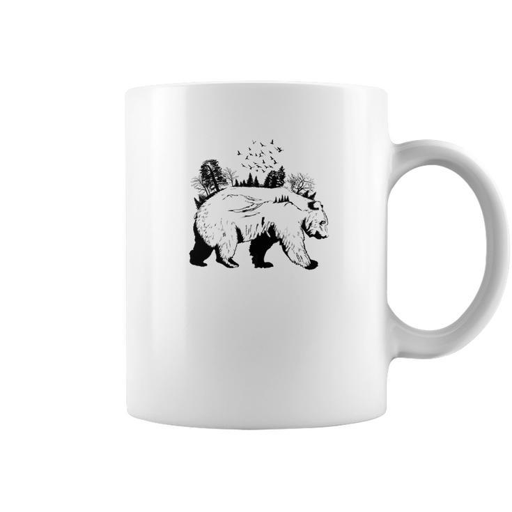 Earth Day Bear W Birds Fores Coffee Mug