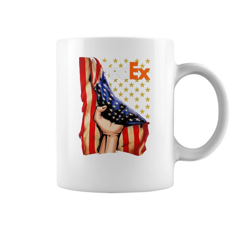 Fedex And American Flag Independence Day Coffee Mug